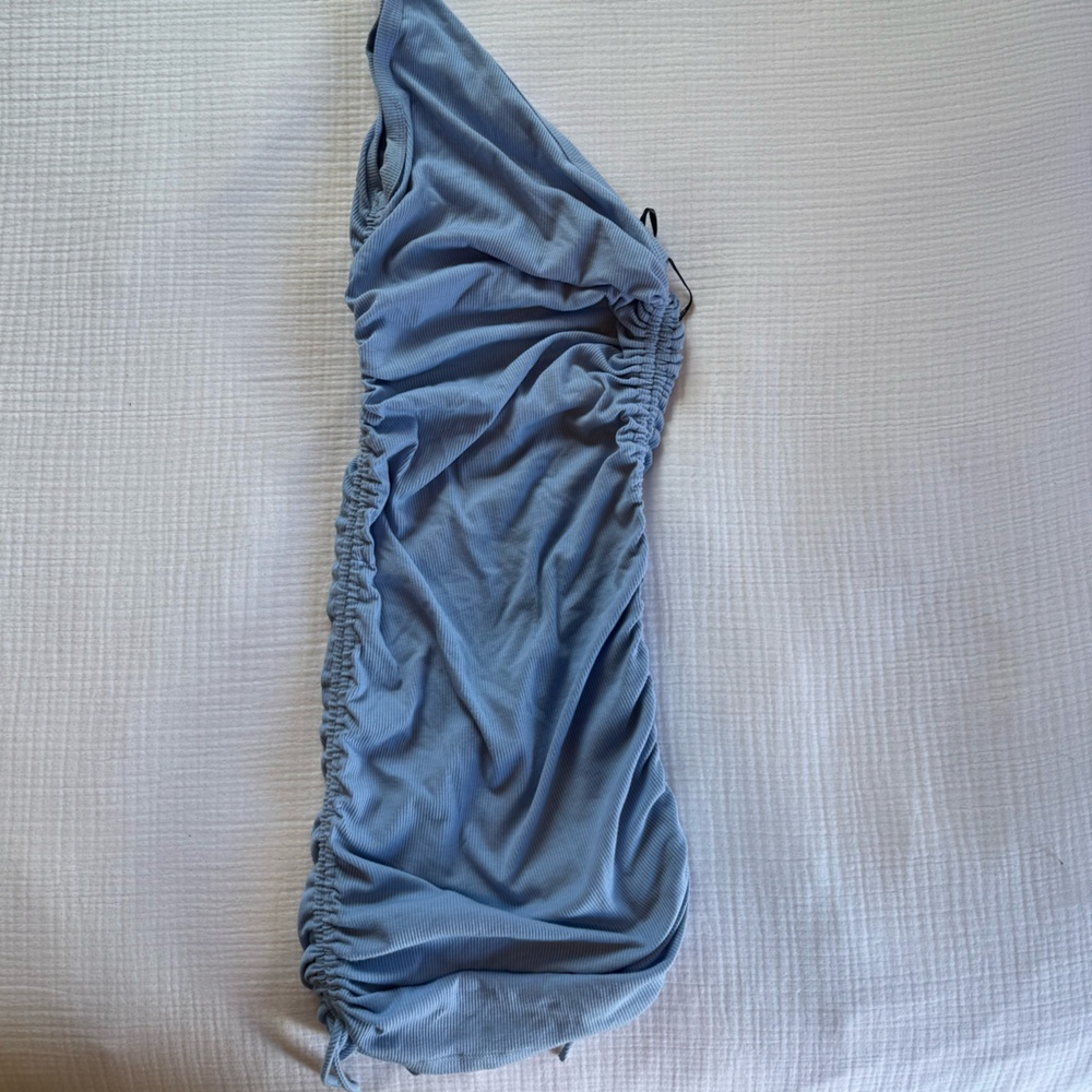 Forever 21 Pastel Blue Ribbed One Strap Dress